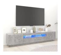 vidaxl Mueble para TV con luces LED gris hormigón 200x35x40 cm