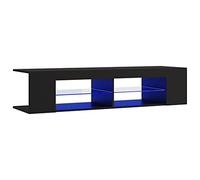 vidaXL Mueble para TV con Luces LED Soporte Armario Aparador Estante Salón Sala de Estar Decoración Entretenimiento Negro Claro 135x39x30 cm