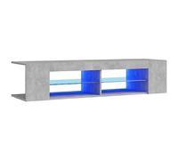 vidaXL Mueble para TV con Luces LED Soporte Armario Aparador Estante Salón Sala de Estar Decoración Entretenimiento Gris Hormigón 135x39x30 cm