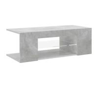 vidaXL Mueble para TV con Luces LED Soporte Armario Aparador Estante Salón Sala de Estar Decoración Entretenimiento Gris Hormigón 90x39x30 cm