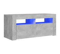 vidaXL Mueble para TV con Luces LED Soporte Armario Aparador Estante Salón Sala de Estar Decoración Entretenimiento Gris Hormigón 90x35x40 cm