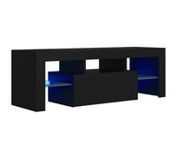 vidaXL Mueble para TV con Luces LED Soporte Armario Aparador Estante Salón Sala de Estar Decoración Entretenimiento Negro 120x35x40 cm
