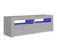 vidaXL Mueble para TV con Luces LED Soporte Armario Aparador Estante Salón Sala de Estar Decoración Entretenimiento Gris Hormigón 120x35x40 cm