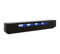 vidaXL Mueble para TV con Luces LED Soporte Mobiliario Aparador Estante Salón Sala de Estar Dormitorio Decoración Negro 260x35x40 cm
