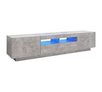 vidaXL Mueble para TV con Luces LED Soporte Mobiliario Aparador Estante Salón Sala de Estar Dormitorio Decoración Gris Hormigón 180x35x40 cm