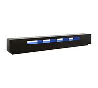 vidaXL Mueble para TV con Luces LED Soporte Mobiliario Aparador Estante Salón Sala de Estar Dormitorio Decoración Negro 300x35x40 cm