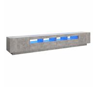 vidaXL Mueble para TV con Luces LED Soporte Mobiliario Aparador Estante Salón Sala de Estar Dormitorio Decoración Gris Hormigón 260x35x40 cm
