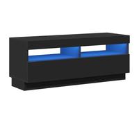 vidaXL Mueble para TV con Luces LED Soporte Mobiliario Aparador Estante Salón Sala de Estar Dormitorio Decoración Negro 100x35x40 cm