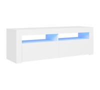 vidaXL Mueble para TV con Luces LED Soporte Mobiliario Aparador Estante Salón Sala de Estar Dormitorio Decoración Blanco 120x35x40 cm