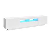 vidaXL Mueble para TV con Luces LED Soporte Mobiliario Aparador Estante Salón Sala de Estar Dormitorio Decoración Blanco 180x35x40 cm