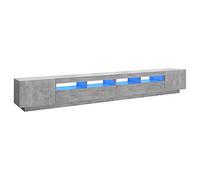 vidaXL Mueble para TV con Luces LED Soporte Mobiliario Aparador Estante Salón Sala de Estar Dormitorio Decoración Gris Hormigón 300x35x40 cm