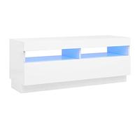 vidaXL Mueble para TV con Luces LED Soporte Mobiliario Aparador Estante Salón Sala de Estar Dormitorio Decoración Blanco 100x35x40 cm