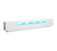 vidaXL Mueble para TV con Luces LED Soporte Mobiliario Aparador Estante Salón Sala de Estar Dormitorio Decoración Blanco 260x35x40 cm