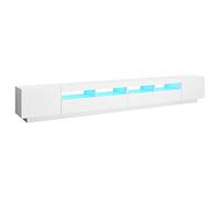 vidaXL Mueble para TV con Luces LED Soporte Mobiliario Aparador Estante Salón Sala de Estar Dormitorio Decoración Blanco 300x35x40 cm