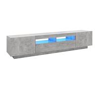vidaXL Mueble para TV con Luces LED Soporte Mobiliario Aparador Estante Salón Sala de Estar Dormitorio Decoración Gris Hormigón 200x35x40 cm