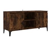 vidaXL Mueble para TV con Patas Soporte Mobiliario Armario Aparador Salón Sala de Estar Dormitorio Decoración de Metal Roble Ahumado 103,5x35x50 cm