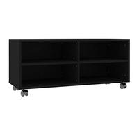 vidaXL Mueble para TV con Ruedas Contrachapada Casa Hogar Decoración Diseño Estilo Bricolaje Mobiliario Muebles Salón Sala Habitación 90x35x35cm Negro