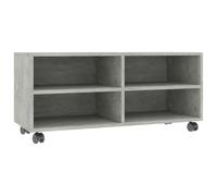 vidaXL Mueble para TV con Ruedas Contrachapada Gris Hormigón 90x35x35cm Soporte Accesorios Centro Entretenimiento y Multimedia Diseño Moderno Práctico