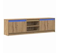 vidaXL Mueble para TV de 180 cm en Madera compuesta, con Conector USB y Luces LED, Interiores. Mide 181 x 34 x 50 cm. Es un Centro de Entretenimiento rústico, con Mucho Espacio de Alma