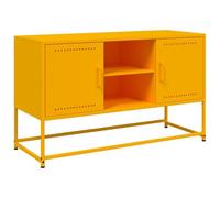 vidaXL Mueble para TV de Acero Amarillo Mostaza 100,5x39x60,5 cm, armarios de TV, Banco de TV, Mueble de televisor, armarios de TV, aparador de TV