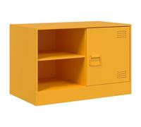 vidaXL Mueble para TV de Acero Amarillo Mostaza 67x39x44 cm, Soporte de TV, Banco de TV, Muebles para Equipos de música, aparador de TV