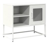 vidaXL Mueble para TV de Acero Blanco 68x39x60,5 cm, Soporte de TV, aparador de TV, Mueble de Alta fidelidad, Banco de TV, Mueble de TV