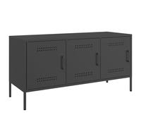 vidaXL Mueble para TV de Acero Negro 100,5x39x50,5 cm, Soporte de TV, aparador de TV, Mueble HiFi, Banco de TV, Armario para TV, Mueble Multimedia