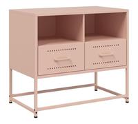 vidaXL Mueble para TV de Acero Rosa 68x39x60,5 cm, Soporte de TV, aparador de TV, Mueble bajo, Banco de TV, Mueble de Metal, Armario para TV