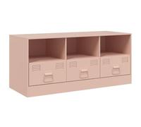 vidaXL Mueble para TV de Acero Rosa 99x39x44 cm