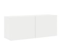 vidaXL Mueble para TV de Pared, Soporte Colgante con Almacenaje, Armario Consola Flotante, Mueble Multimedia para Salón Dormitorio, Blanco