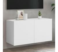 vidaXL Mueble para TV de Pared, Soporte Colgante con Almacenaje, Armario Consola Flotante, Mueble Multimedia para Salón Dormitorio, Blanco