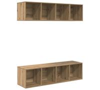 vidaXL Mueble para TV montado en la Pared de en Color Roble. Hecho de Madera contrachapada, con Acabado marrón y un Estilo Moderno. Ofrece Mucho Espacio de Almacenamiento y Tiene Forma Rectangular. E