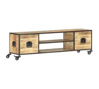 vidaXL Mueble para TV Salón Comedor Centro Televisión Televisor Equipo de Música Armario Bajo Almacenaje Soporte 130x30x39cm Madera Maciza de Mango