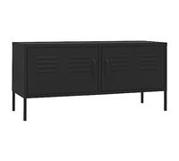 vidaXL Mueble para TV Soporte Mobiliario Aparador Armario Estante Sala de Estar Salón Dormitorio Decoración de Acero Negro 105x35x50 cm
