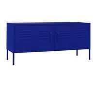 vidaXL Mueble para TV Soporte Mobiliario Aparador Armario Estante Sala de Estar Salón Dormitorio Decoración de Acero Azul Marino 105x35x50 cm