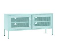 vidaXL Mueble para TV Soporte Mobiliario Aparador Armario Estante Salón Sala de Estar Dormitorio Decoración de Acero Verde Menta 105x35x50 cm