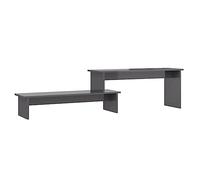 vidaXL Mueble para TV Soporte Mobiliario Aparador Estante Salón Sala de Estar Dormitorio Decoración de Contrachapada Gris Brillante 180x30x43 cm