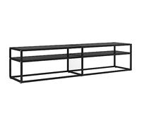 vidaXL Mueble para TV Soporte Mobiliario Armario Aparador Salón Sala de Estar Dormitorio Decoración Vidrio Templado Negro 180x40x40,5 cm