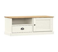 vidaXL Mueble para TV Vigo Madera Maciza de Pino Blanco 106x40x40 cm, Soporte de TV, Mueble Multimedia, Armario Auxiliar, Armario de TV