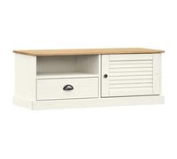 Mueble Para Tv Vigo Madera Maciza De Pino Blanco 106x40x40 Cm Vidaxl