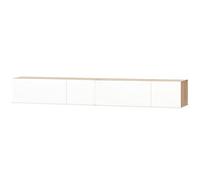 Mueble para TV aglomerado roble y blanco con brillo 2 piezas