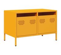 vidaXL Mueble TV Acero laminado en frío Amarillo mostaza 68x39x43,5 cm