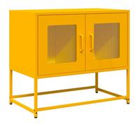 vidaXL Mueble TV Acero Laminado en frío Amarillo Mostaza 68x39x60,5 cm, Soporte de TV, aparador de TV, Mueble de Alta fidelidad, Banco de TV