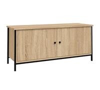 vidaXL Mueble TV con Puertas contrachapada Roble Sonoma 102x35x45 cm, Mueble Multimedia, Armario Auxiliar, aparador, Mueble para Equipos de música