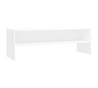 vidaXL Mueble TV Estante Mesa Baja Televisión Aparador Televisor Módulo Diseño Simple Compartimento Salón Comedor Habitación Sala Contrachapada Blanco