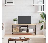 vidaXL Mueble TV hierro madera contrachapada 100x35x45 cm, soporte de TV, armario para equipos de , aparador