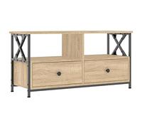 vidaXL Mueble TV Hierro y Madera contrachapada Roble Sonoma 90x33x45cm