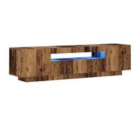 vidaXL Mueble TV Luces LED Madera Envejecida 160x35x40 cm, Soporte de TV, Consola de TV