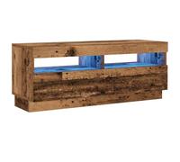 vidaXL Mueble TV Luces LED Madera ingeniería Envejecida 100x35x40 cm, Soporte de TV, Mueble Multimedia, Consola de TV, Mueble HiFi