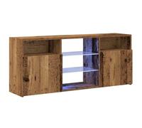 vidaXL Mueble TV Luces LED Madera ingeniería Envejecida 120x30x50 cm, Soporte de TV, Mueble Multimedia, Consola de TV, Mueble HiFi